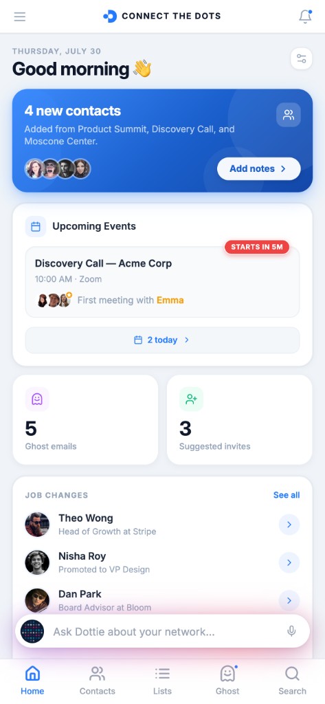 Connect The Dots mobile home screen